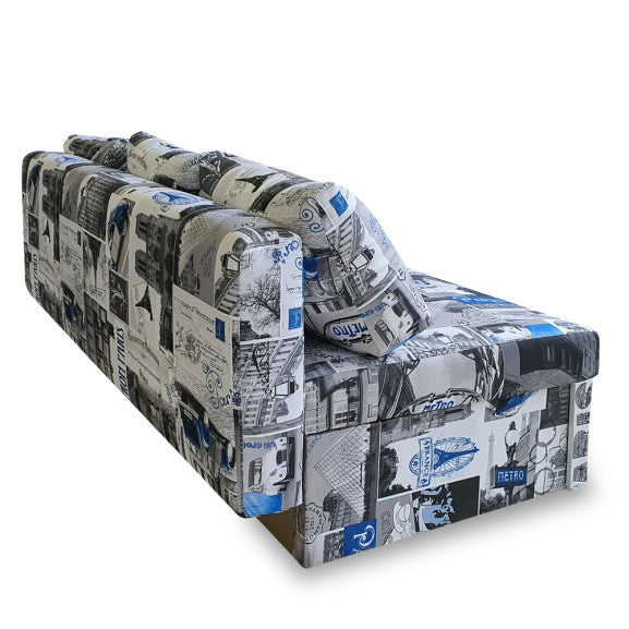 Canapea Extensibila Cu Lada Depozitare Vario Paris, Multicolor, 191 x 98 x 80 Cm