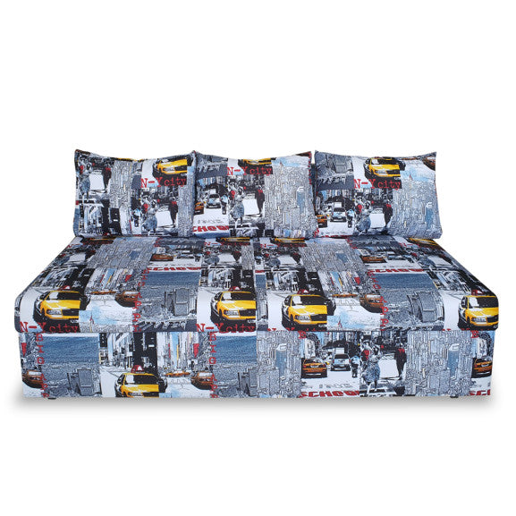 Canapea Extensibila Cu Lada Depozitare Vario Taxi Ny City, Multicolor, 191 x 98 x 80 Cm