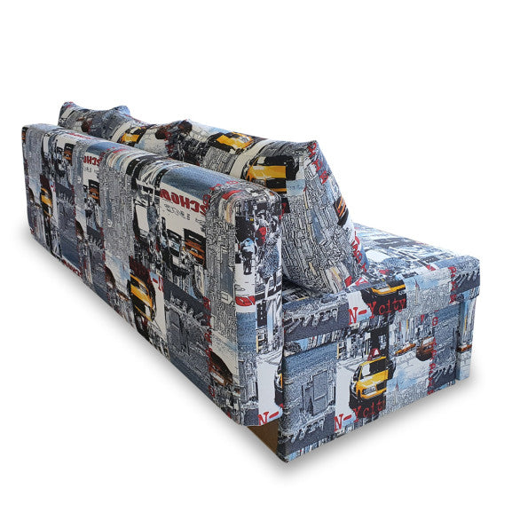 Canapea Extensibila Cu Lada Depozitare Vario Taxi Ny City, Multicolor, 191 x 98 x 80 Cm