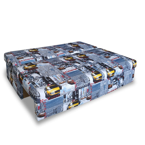 Canapea Extensibila Cu Lada Depozitare Vario Taxi Ny City, Multicolor, 191 x 98 x 80 Cm