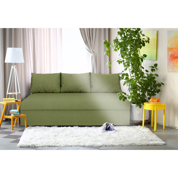 Canapea Extensibila Cu Lada Depozitare Vario, Verde, 191 x 98 x 80 Cm