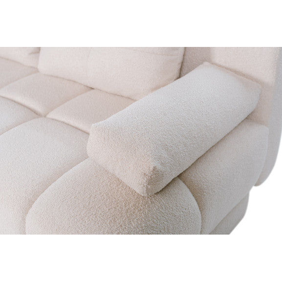 Canapea Extensibila Dali, 3 Locuri, Lada Depozitare, Crem, 210 Cm