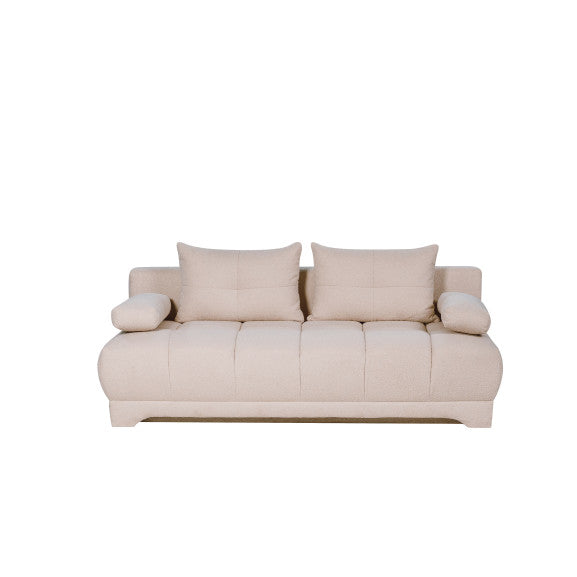 Canapea Extensibila Dali, 3 Locuri, Lada Depozitare, Crem, 210 Cm