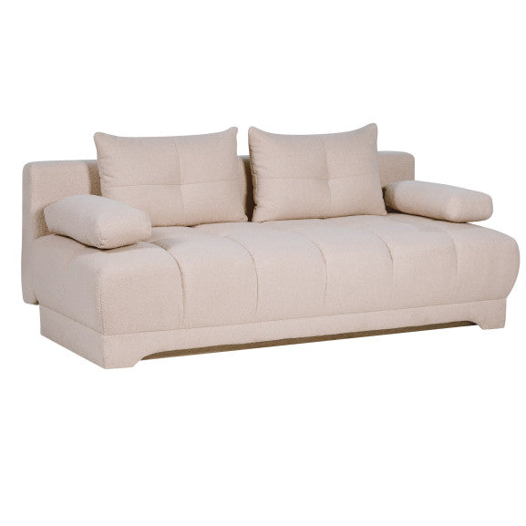 Canapea Extensibila Dali, 3 Locuri, Lada Depozitare, Crem, 210 Cm