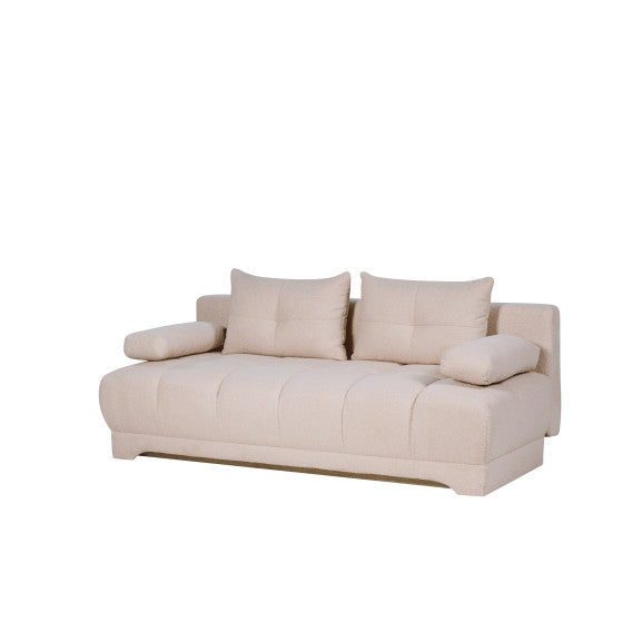 Canapea Extensibila Dali, 3 Locuri, Lada Depozitare, Crem, 210 Cm