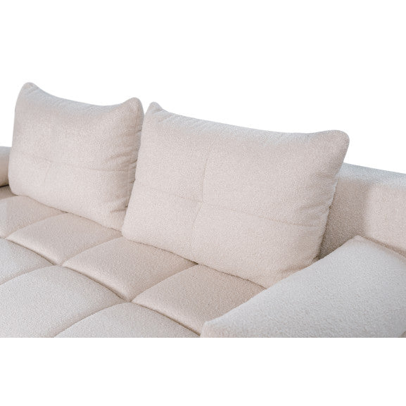 Canapea Extensibila Dali, 3 Locuri, Lada Depozitare, Crem, 210 Cm
