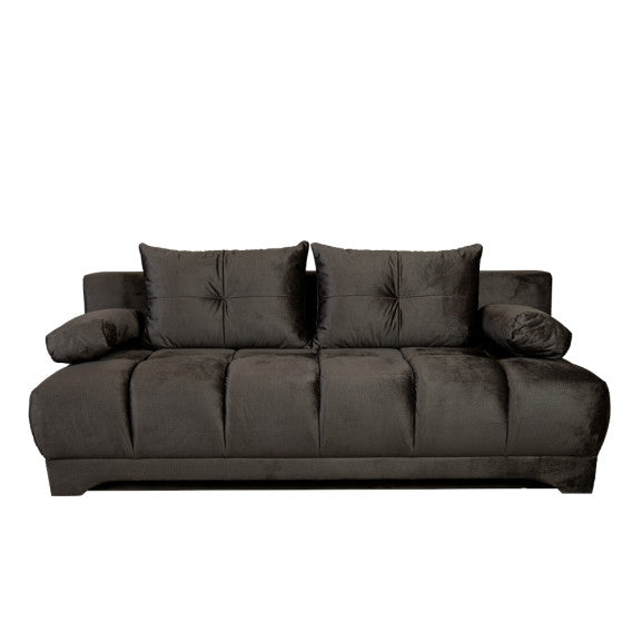Canapea Extensibila Dali, 3 Locuri, Lada Depozitare, Gri Inchis, 210 Cm