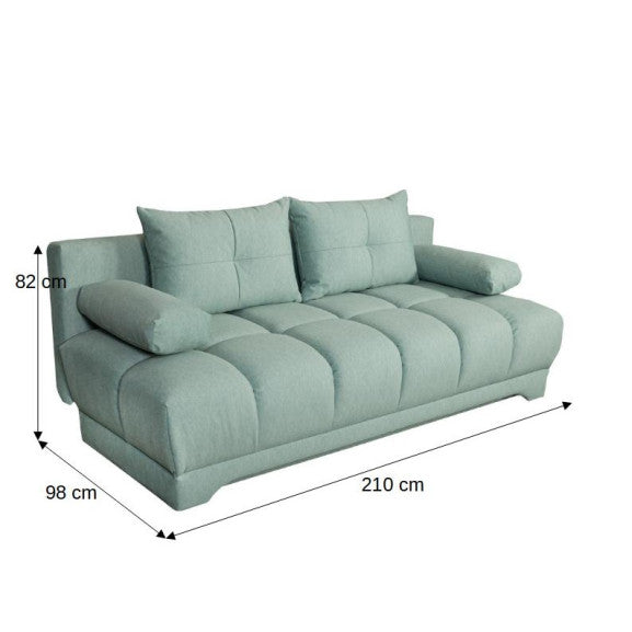 Canapea Extensibila Dali, 3 Locuri, Lada Depozitare, Verde, 210 Cm