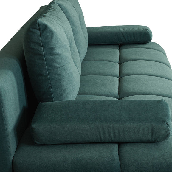 Canapea Extensibila Dali, 3 Locuri, Lada Depozitare, Verde, 210 Cm