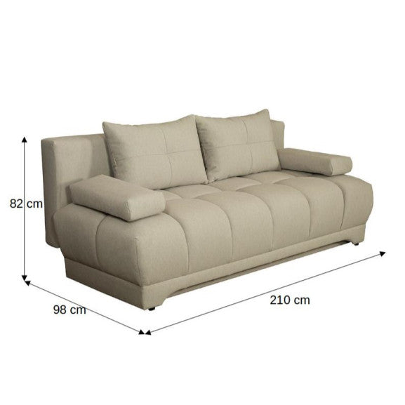 Canapea Extensibila Dali, 3 Locuri, Lada Depozitare, Bej, 210 Cm