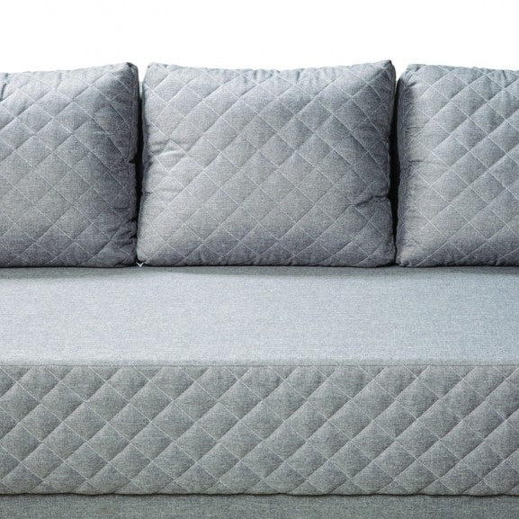 Canapea Extensibila Karla, 3 Locuri, Click Clack, Cu Lada De Depozitare, Argintiu, 212 x 95 x 79 Cm
