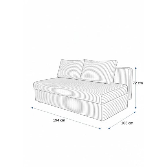 Canapea Extensibila Milo, 3 Locuri, Lada Depozitare, Roz