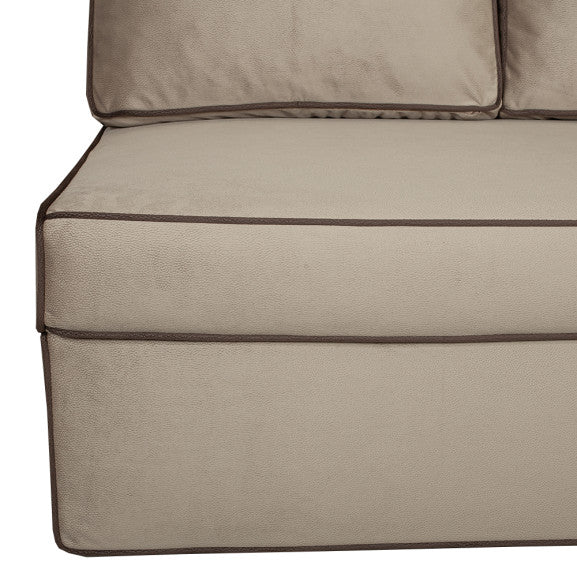Canapea Extensibila New Modulo, 3 Locuri, Lada Depozitare, Bej si Maro, 194 Cm