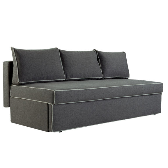 Canapea Extensibila New Modulo, 3 Locuri, Lada Depozitare, Gri, 194 Cm