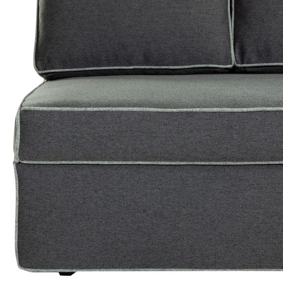 Canapea Extensibila New Modulo, 3 Locuri, Lada Depozitare, Gri, 194 Cm