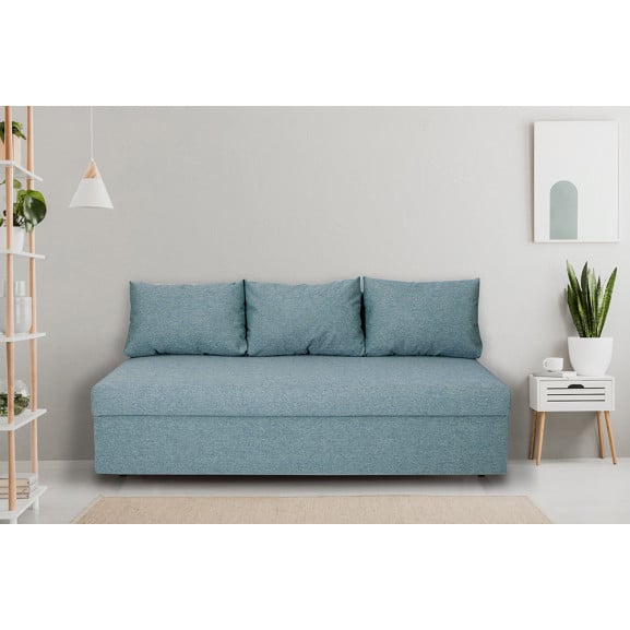 Canapea Extensibila Vario, Cu Lada Depozitare, 3 Locuri, Albastru, 80 x 191 x 98 Cm