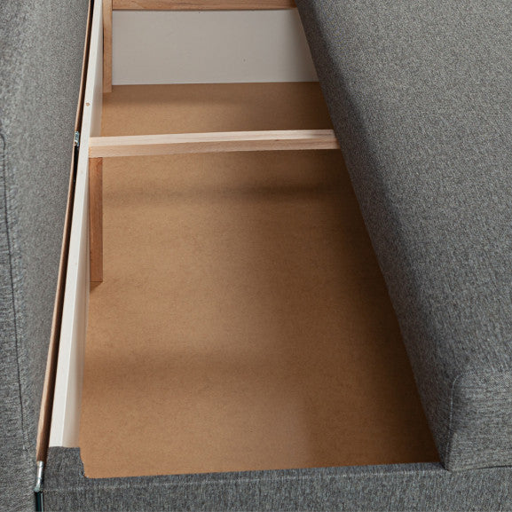 Canapea Extensibila Vario Cu Lada Gri Inchis, 191 x 98 x 80 Cm