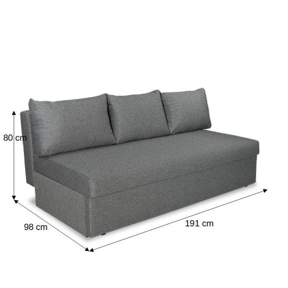 Canapea Extensibila Vario Cu Lada Gri Inchis, 191 x 98 x 80 Cm