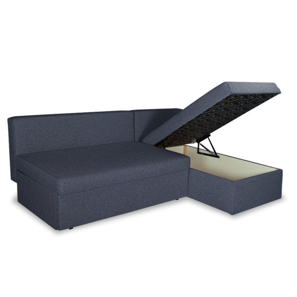 Coltar Extensibil Cu Lada, Blue Interschimbabil Stanga/Dreapta, Albastru Icon 79, 220 X 80 X 155 Cm
