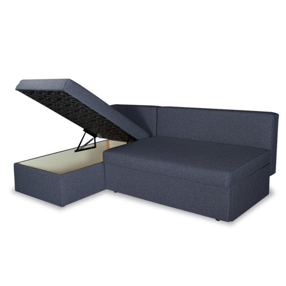 Coltar Extensibil Cu Lada, Blue Interschimbabil Stanga/Dreapta, Albastru Icon 79, 220 X 80 X 155 Cm