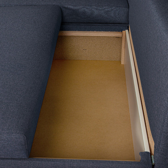 Coltar Extensibil Cu Lada, Blue Interschimbabil Stanga/Dreapta, Albastru Icon 79, 220 X 80 X 155 Cm