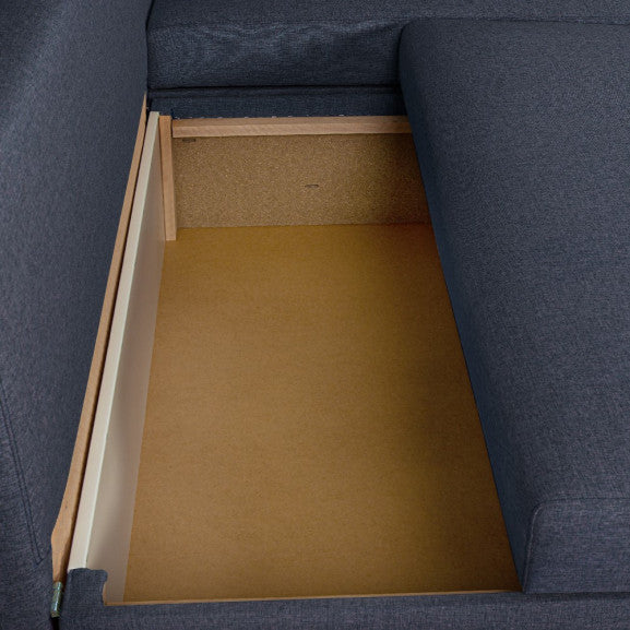 Coltar Extensibil Cu Lada, Blue Interschimbabil Stanga/Dreapta, Albastru Icon 79, 220 X 80 X 155 Cm