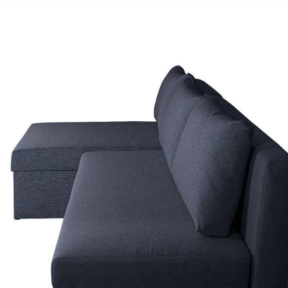 Coltar Extensibil Cu Lada, Blue Interschimbabil Stanga/Dreapta, Albastru Icon 79, 220 X 80 X 155 Cm