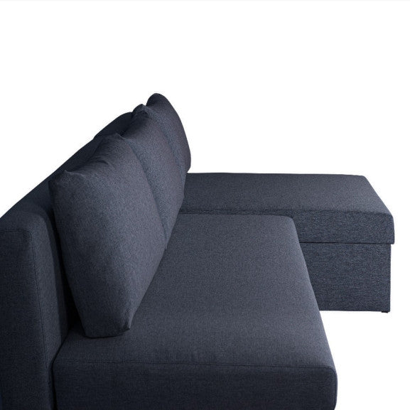 Coltar Extensibil Cu Lada, Blue Interschimbabil Stanga/Dreapta, Albastru Icon 79, 220 X 80 X 155 Cm