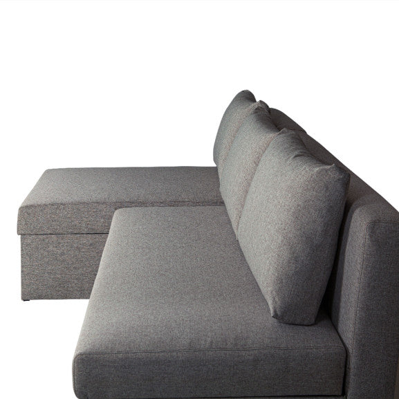 Coltar Extensibil Cu Lada, Blue Interschimbabil Stanga/Dreapta, Gri Inchis Arte 84A, 220 X 80 X 155 Cm
