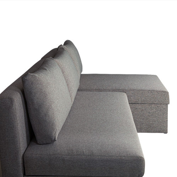 Coltar Extensibil Cu Lada, Blue Interschimbabil Stanga/Dreapta, Gri Inchis Arte 84A, 220 X 80 X 155 Cm