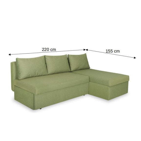 Coltar Extensibil Cu Lada Depozitare Vario, Interschimbabil Stanga/Dreapta, Verde