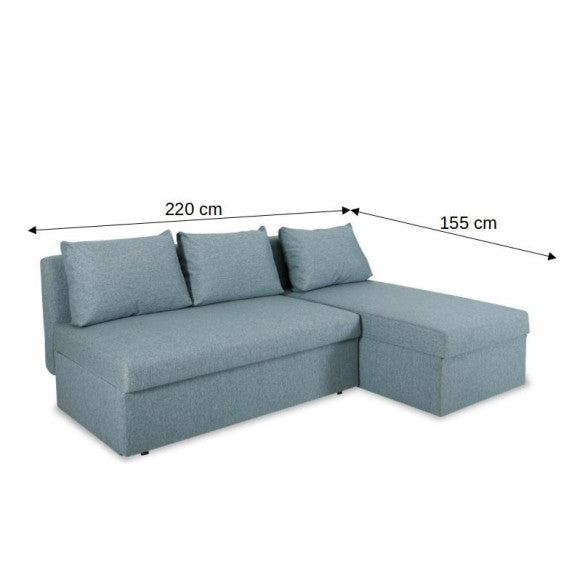 Coltar Extensibil Cu Lada Depozitare Vario, Interschimbabil Stanga/Dreapta, Albastru