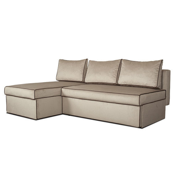 Coltar Extensibil Cu Lada New Modulo, Interschimbabil Stanga/Dreapta, Crem, 220 X 80 X 155 Cm