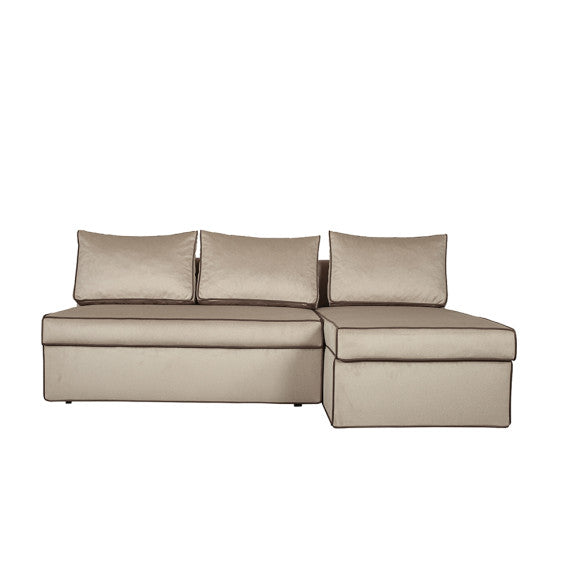 Coltar Extensibil Cu Lada New Modulo, Interschimbabil Stanga/Dreapta, Crem, 220 X 80 X 155 Cm