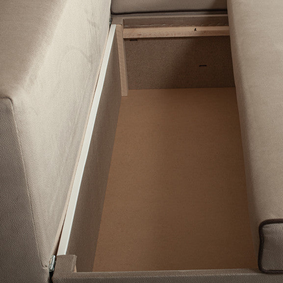 Coltar Extensibil Cu Lada New Modulo, Interschimbabil Stanga/Dreapta, Crem, 220 X 80 X 155 Cm