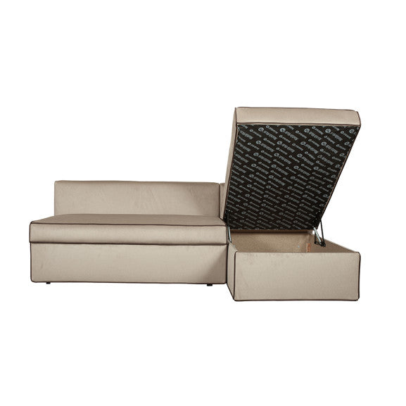 Coltar Extensibil Cu Lada New Modulo, Interschimbabil Stanga/Dreapta, Crem, 220 X 80 X 155 Cm