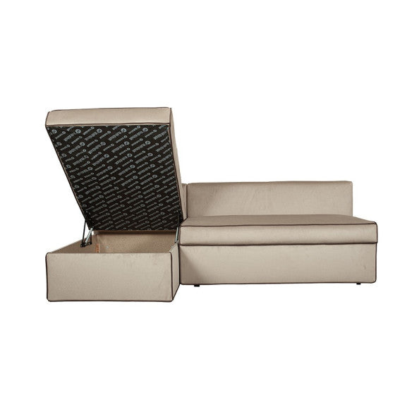 Coltar Extensibil Cu Lada New Modulo, Interschimbabil Stanga/Dreapta, Crem, 220 X 80 X 155 Cm