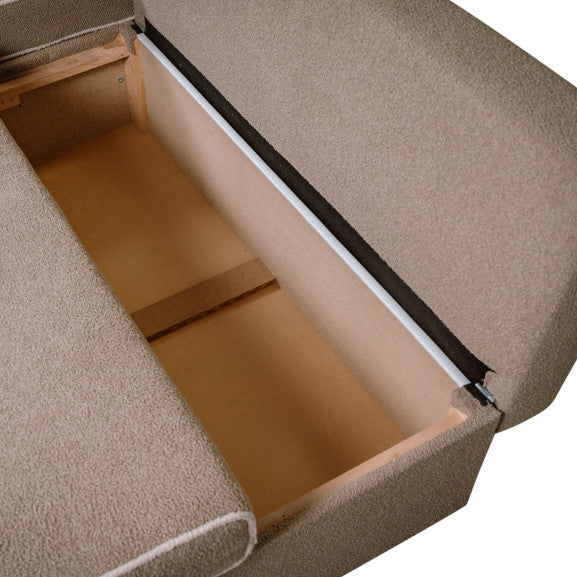 Coltar Extensibil Cu Lada New Modulo, Interschimbabil Stanga/Dreapta, Bej inchis Boucle, 220 X 80 X 155 Cm