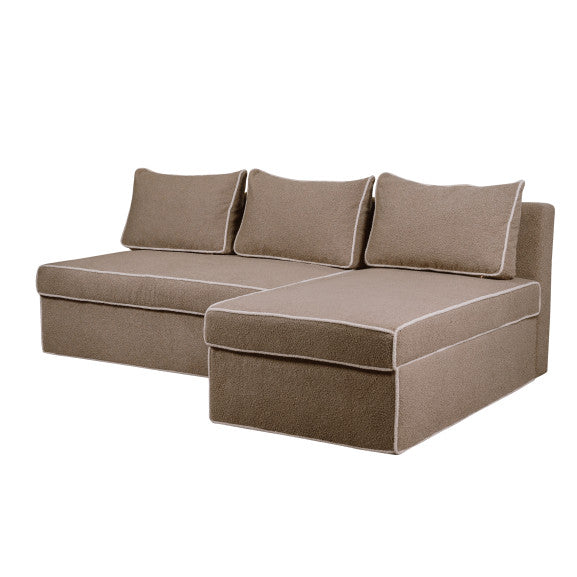 Coltar Extensibil Cu Lada New Modulo, Interschimbabil Stanga/Dreapta, Bej inchis Boucle, 220 X 80 X 155 Cm