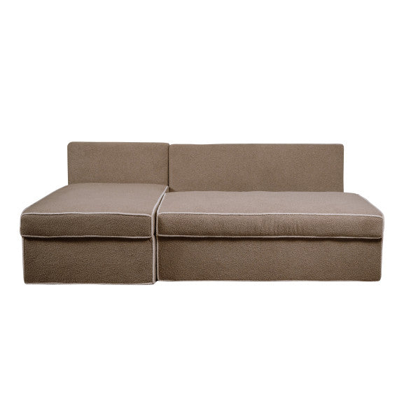Coltar Extensibil Cu Lada New Modulo, Interschimbabil Stanga/Dreapta, Bej inchis Boucle, 220 X 80 X 155 Cm
