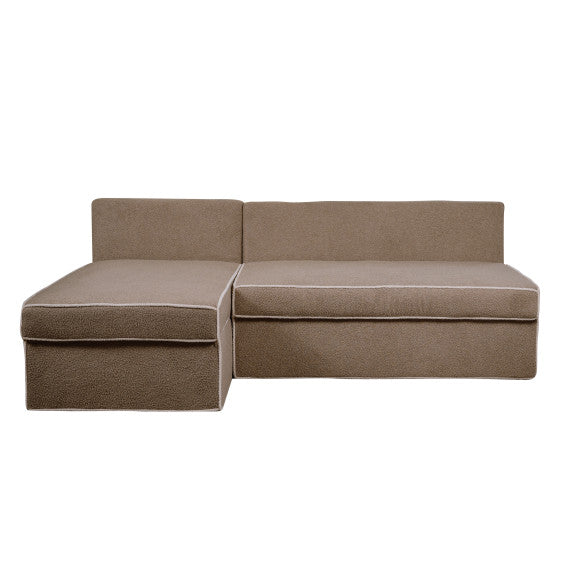 Coltar Extensibil Cu Lada New Modulo, Interschimbabil Stanga/Dreapta, Bej inchis Boucle, 220 X 80 X 155 Cm