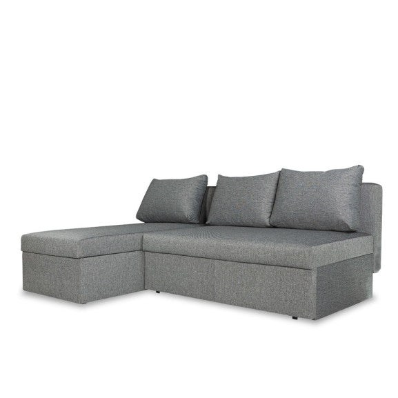 Coltar Extensibil Cu Lada, Vario Interschimbabil Stanga/Dreapta, Gri Inchis, 220 X 80 X 155 Cm