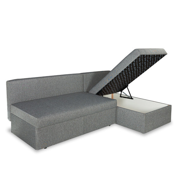 Coltar Extensibil Cu Lada, Vario Interschimbabil Stanga/Dreapta, Gri Inchis, 220 X 80 X 155 Cm