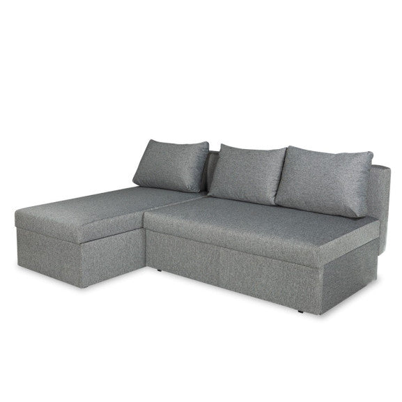 Coltar Extensibil Cu Lada, Vario Interschimbabil Stanga/Dreapta, Gri Inchis, 220 X 80 X 155 Cm