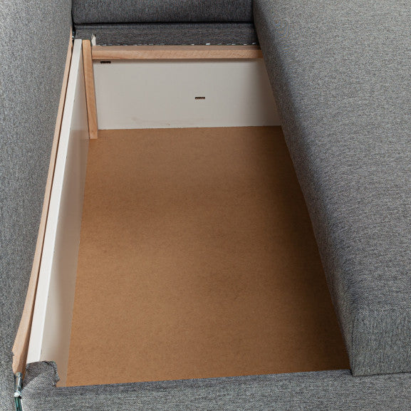 Coltar Extensibil Cu Lada, Vario Interschimbabil Stanga/Dreapta, Gri Inchis, 220 X 80 X 155 Cm