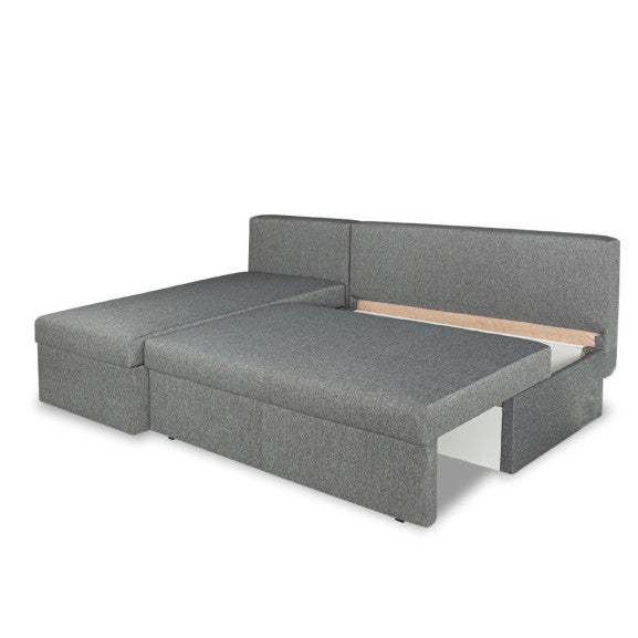 Coltar Extensibil Cu Lada, Vario Interschimbabil Stanga/Dreapta, Gri Inchis, 220 X 80 X 155 Cm