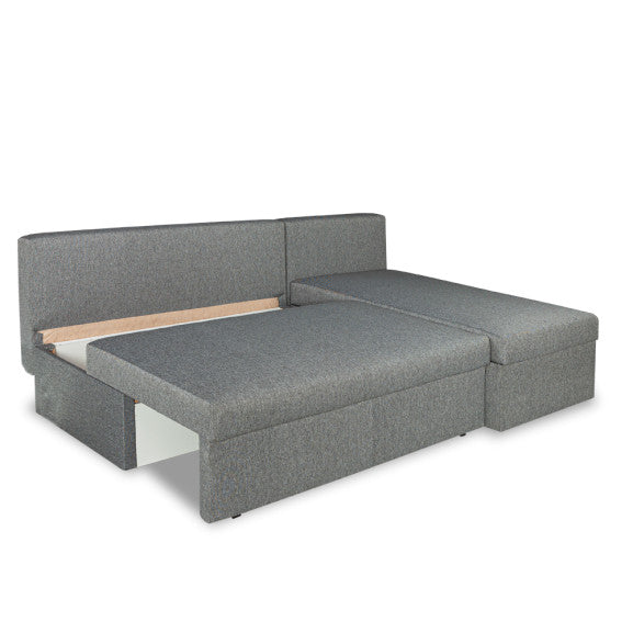 Coltar Extensibil Cu Lada, Vario Interschimbabil Stanga/Dreapta, Gri Inchis, 220 X 80 X 155 Cm